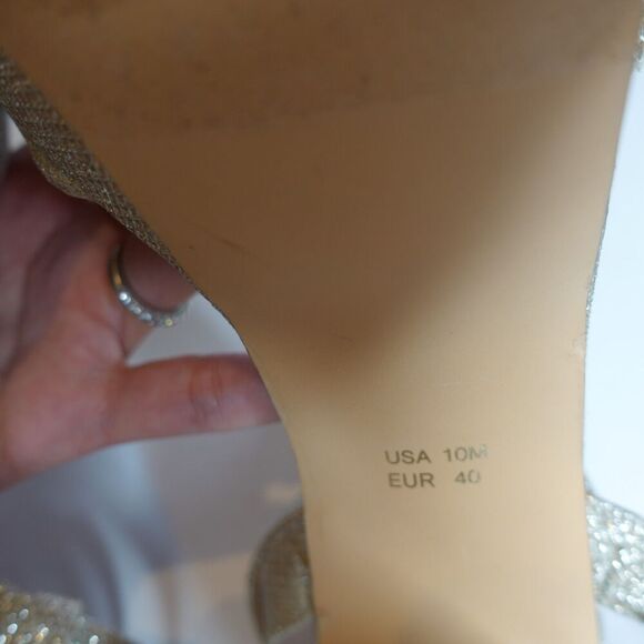 NINA Dorcas Platform Sandals Heels Sparkle Gold Womens Size 10 New - Picture 8 of 8